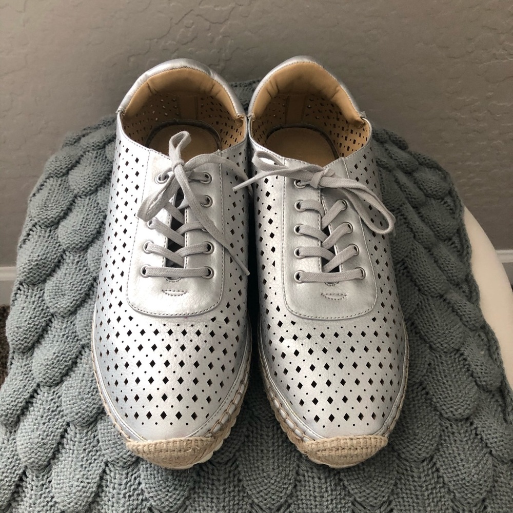 Marc Fisher Silver Espadrille Sneakers